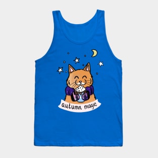 Autumn Kitty with Hot Chocolate Tank Top